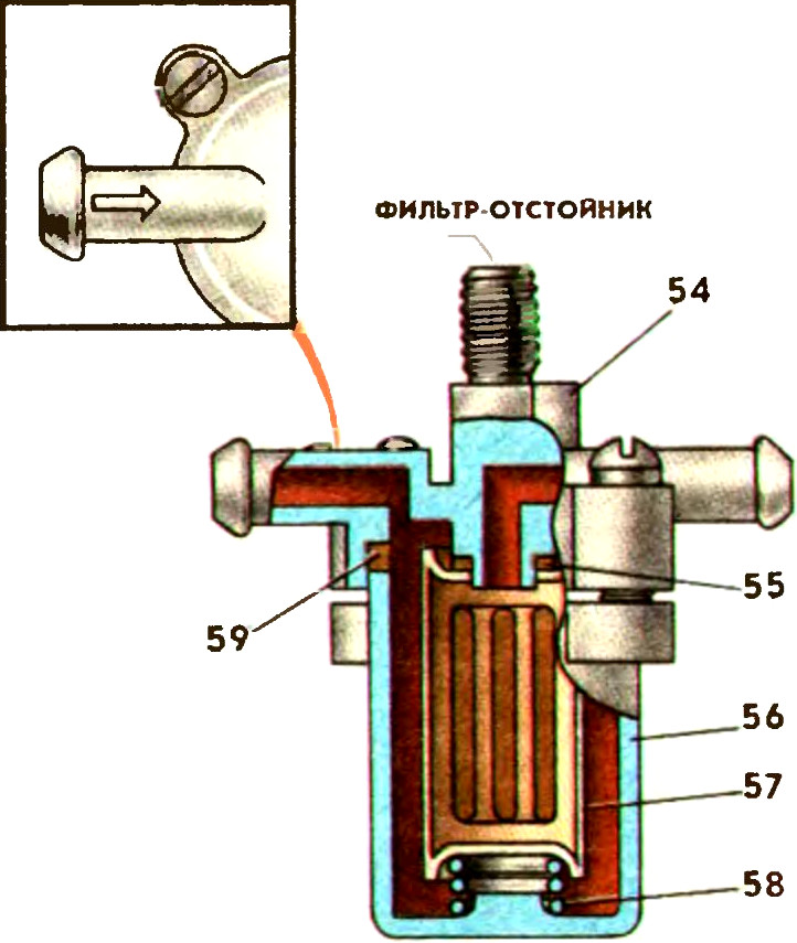 Фильтр-отстойник системы отопления автомобиля ЗАЗ-968М Запорожец