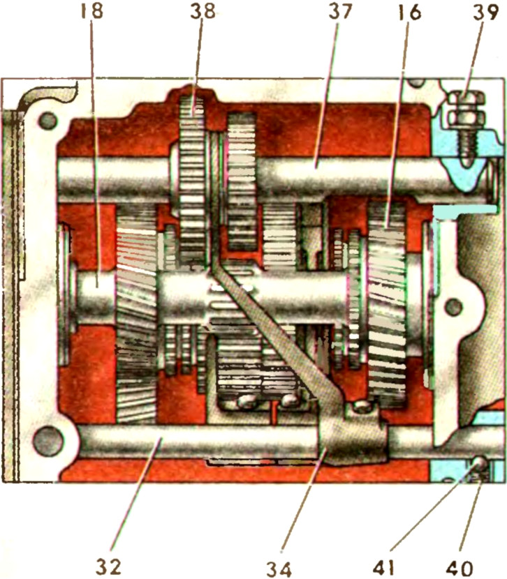 Элемент механизма переключения передач силового агрегата МеМЗ-966Г автомобиля ЗАЗ-968М-005 Запорожец