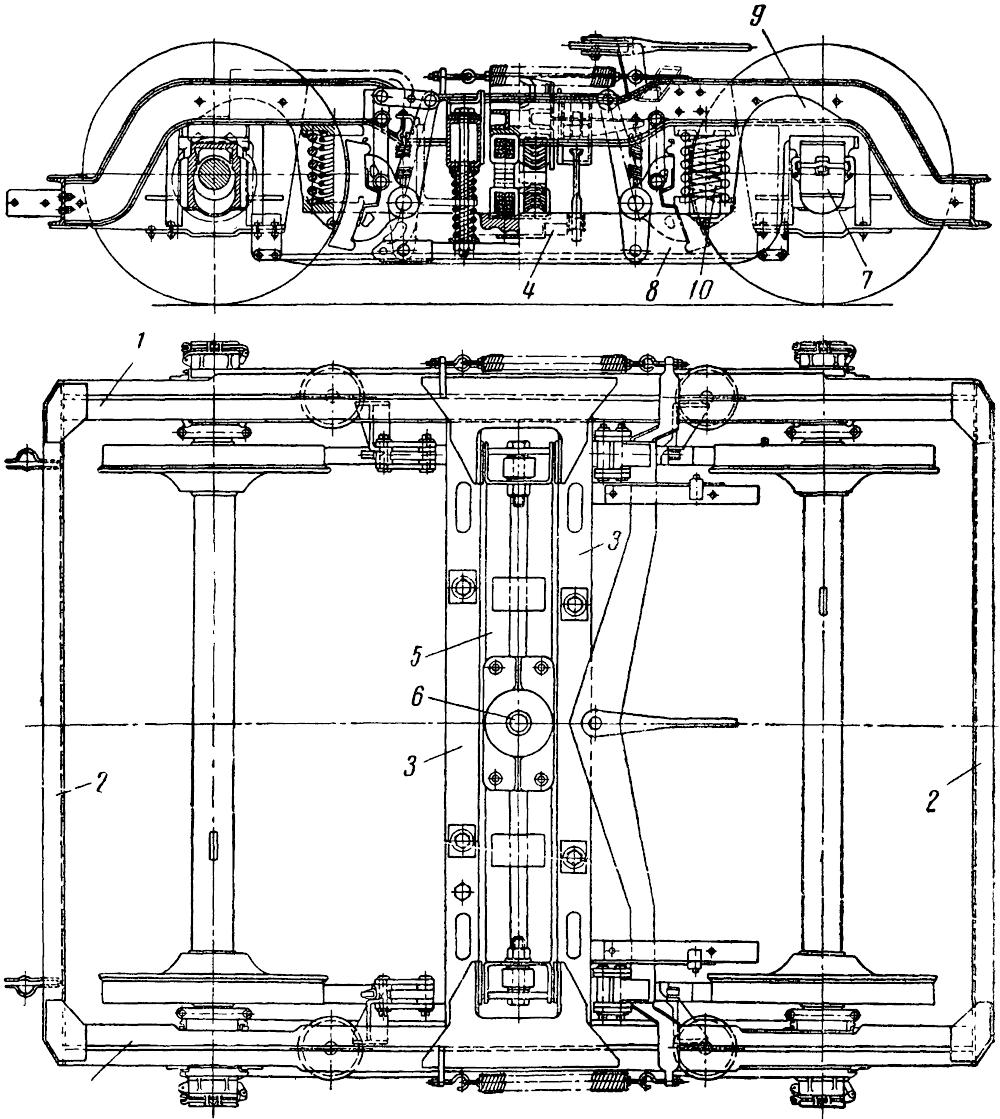 Конструкция балансирной тележки трамвайного вагона ЛМ-49
