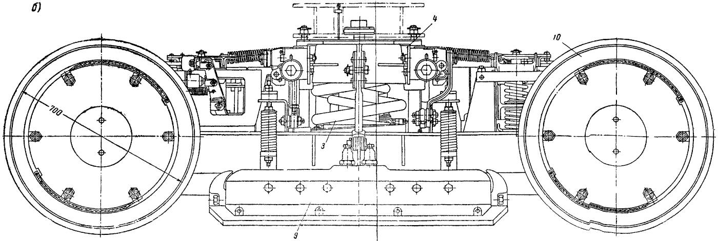 Конструкция тележки трамвайного вагона РВЗ-55