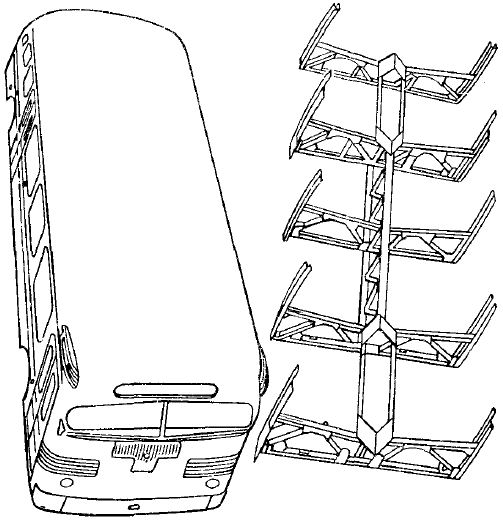 Наружная обшивка и структурная основа корпуса автобуса Twin Coach